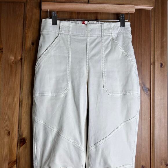 Spanx Stretch Twill Cargo Jogger Pants Women’s Small Ivory White Professional - Picture 3 of 8